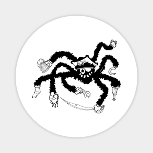 Pirate Spider: Retro Cartoon Illustration Magnet